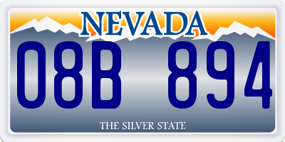NV license plate 08B894