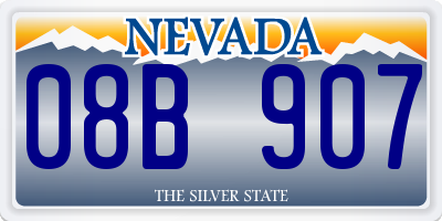 NV license plate 08B907