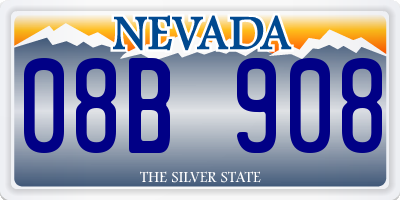 NV license plate 08B908