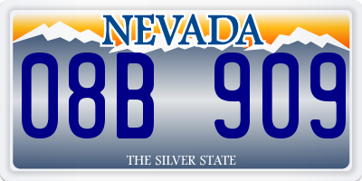 NV license plate 08B909