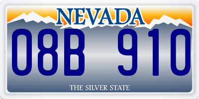 NV license plate 08B910