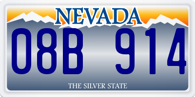 NV license plate 08B914