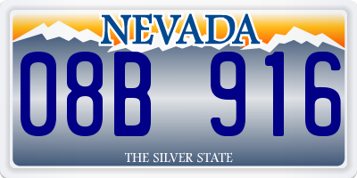NV license plate 08B916