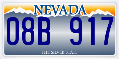 NV license plate 08B917