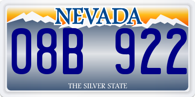 NV license plate 08B922