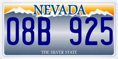 NV license plate 08B925