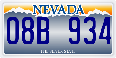 NV license plate 08B934