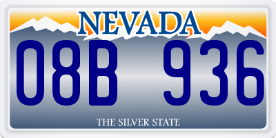 NV license plate 08B936