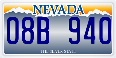 NV license plate 08B940