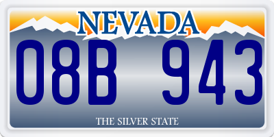 NV license plate 08B943