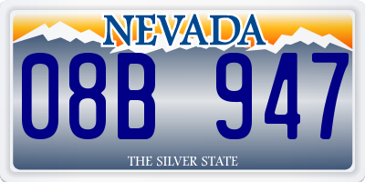 NV license plate 08B947