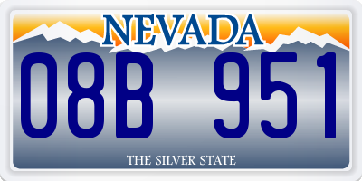 NV license plate 08B951