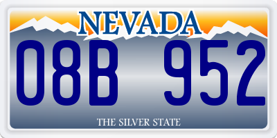 NV license plate 08B952