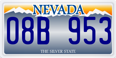 NV license plate 08B953