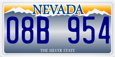 NV license plate 08B954