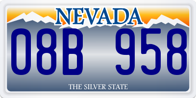 NV license plate 08B958