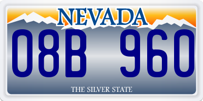 NV license plate 08B960