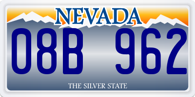 NV license plate 08B962