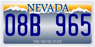 NV license plate 08B965