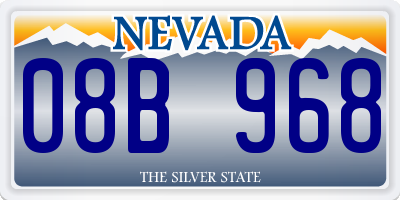 NV license plate 08B968