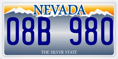 NV license plate 08B980