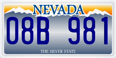 NV license plate 08B981