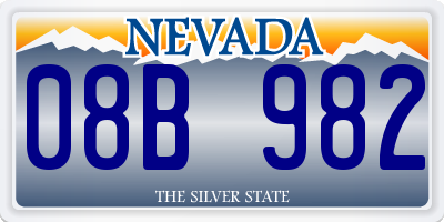 NV license plate 08B982