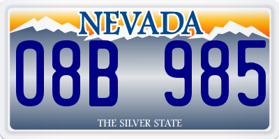 NV license plate 08B985