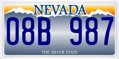 NV license plate 08B987
