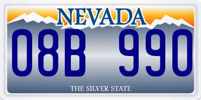 NV license plate 08B990
