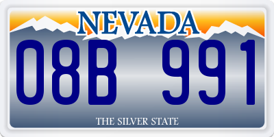 NV license plate 08B991