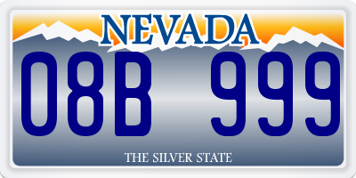 NV license plate 08B999