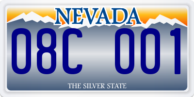 NV license plate 08C001