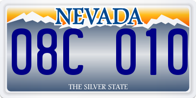 NV license plate 08C010