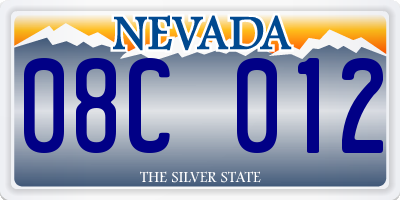 NV license plate 08C012