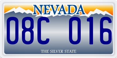 NV license plate 08C016