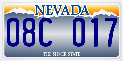 NV license plate 08C017