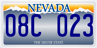 NV license plate 08C023