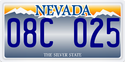 NV license plate 08C025