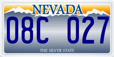 NV license plate 08C027