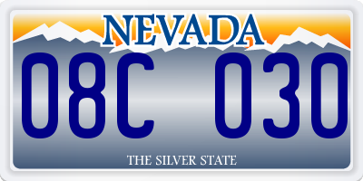 NV license plate 08C030