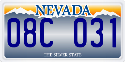 NV license plate 08C031