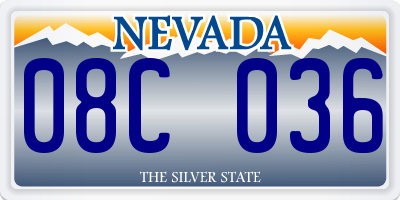 NV license plate 08C036