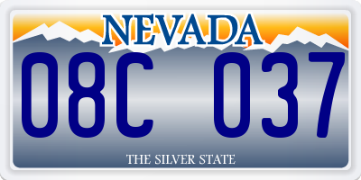 NV license plate 08C037