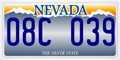 NV license plate 08C039