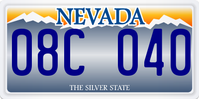 NV license plate 08C040
