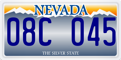 NV license plate 08C045