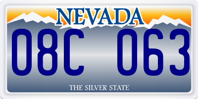 NV license plate 08C063