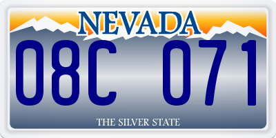 NV license plate 08C071