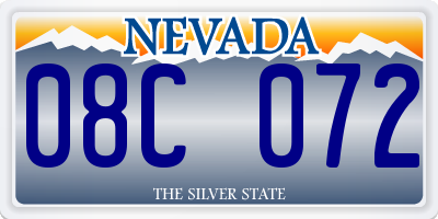 NV license plate 08C072